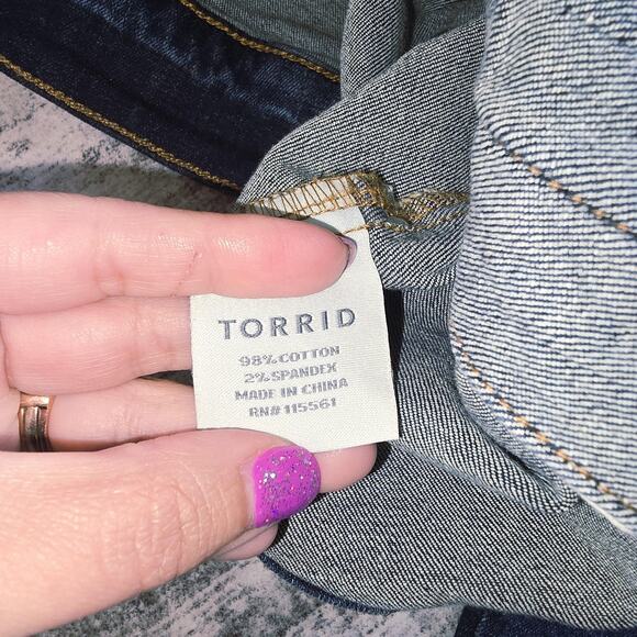 Torrid Denim Jean Jacket Womens Plus Size 3X Blue Button Up Stretch Classic Boho - Picture 4 of 12
